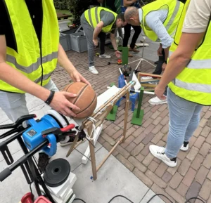 teambuilding samen een circulaire kettingreactie maken